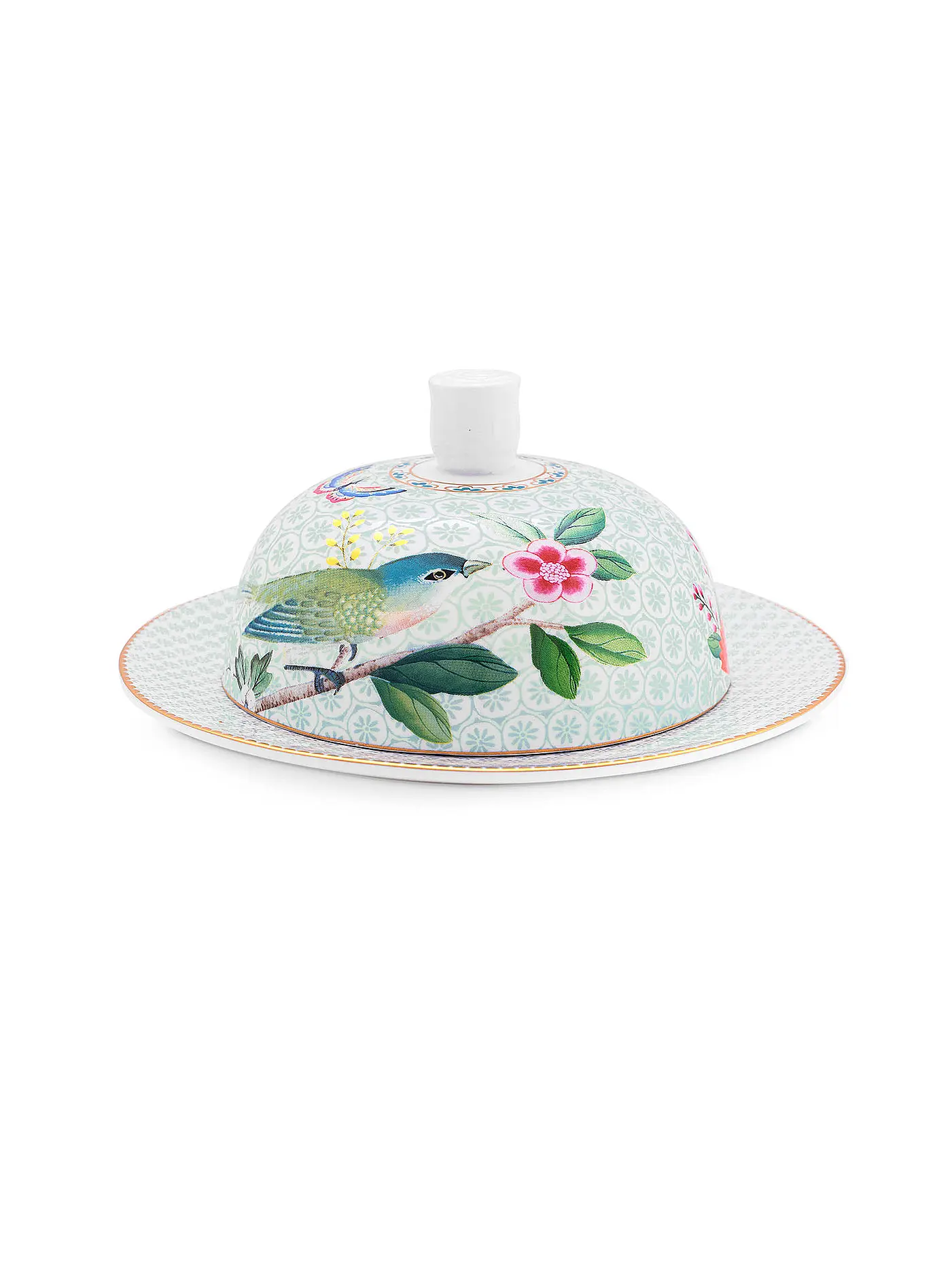 PIP STUDIO | Butterdose rund BLUSHING BIRDS 17x8cm Weiss | 